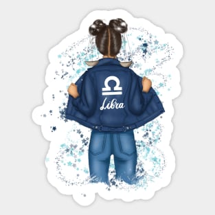 Libra Zodiac Girl Birthday Sticker